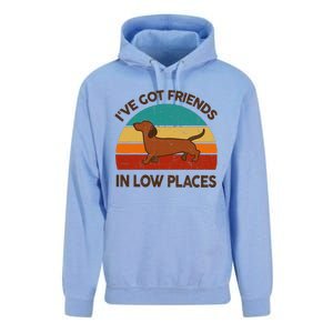 Dachshund Got Friends Low Places Funny WeinerDog Gift Unisex Surf Hoodie