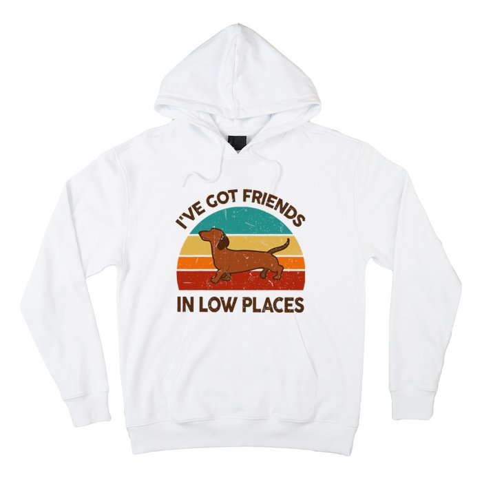 Dachshund Got Friends Low Places Funny WeinerDog Gift Hoodie