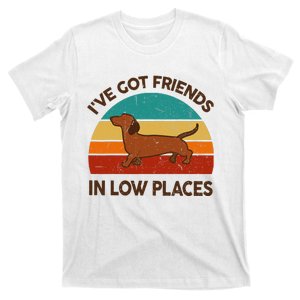 Dachshund Got Friends Low Places Funny WeinerDog Gift T-Shirt