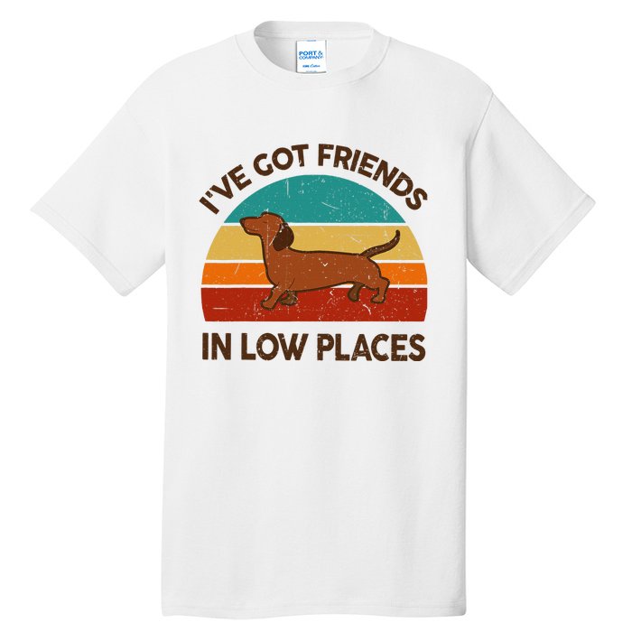 Dachshund Got Friends Low Places Funny WeinerDog Gift Tall T-Shirt