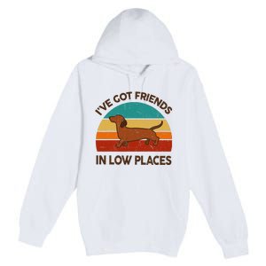 Dachshund Got Friends Low Places Funny WeinerDog Gift Premium Pullover Hoodie