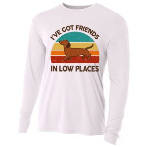 Dachshund Got Friends Low Places Funny WeinerDog Gift Cooling Performance Long Sleeve Crew