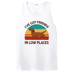 Dachshund Got Friends Low Places Funny WeinerDog Gift PosiCharge Competitor Tank