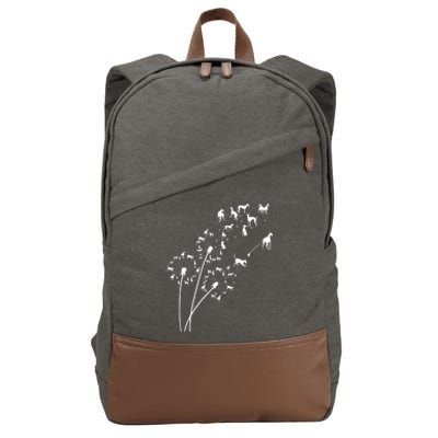 Dandelion Greyhound Flower Floral Greyhound Tree Cotton Canvas Backpack