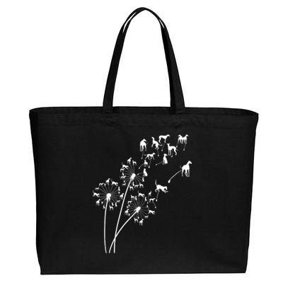 Dandelion Greyhound Flower Floral Greyhound Tree Cotton Canvas Jumbo Tote