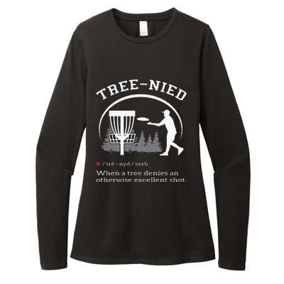 Disc Golf Funny Stupid Tree Treenied II Womens CVC Long Sleeve Shirt