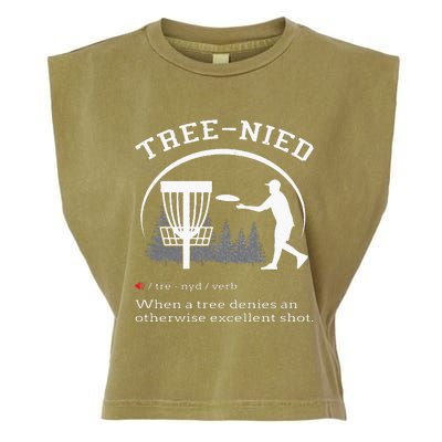 Disc Golf Funny Stupid Tree Treenied II Garment-Dyed Women's Muscle Tee