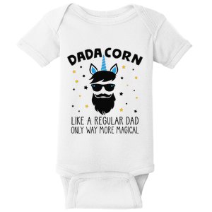 Dadacorn Gift Father's Day Daddy Beard Graphic Dad Unicorn Baby Bodysuit