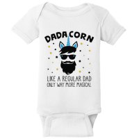 Dadacorn Gift Father's Day Daddy Beard Graphic Dad Unicorn Baby Bodysuit