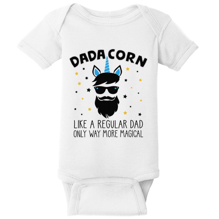 Dadacorn Gift Father's Day Daddy Beard Graphic Dad Unicorn Baby Bodysuit