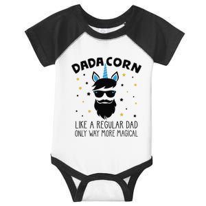 Dadacorn Gift Father's Day Daddy Beard Graphic Dad Unicorn Infant Baby Jersey Bodysuit