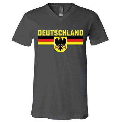 Deutschland Germany Flag Eagle German National V-Neck T-Shirt