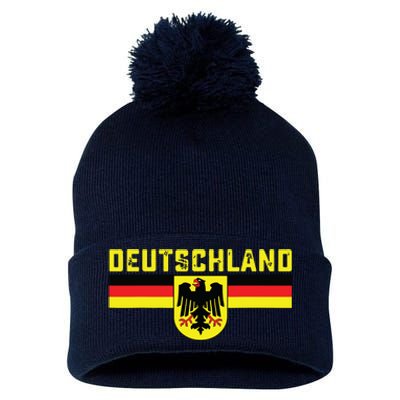 Deutschland Germany Flag Eagle German National Pom Pom 12in Knit Beanie