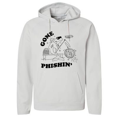 Dolphins Gone Fishin Performance Fleece Hoodie