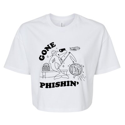 Dolphins Gone Fishin Bella+Canvas Jersey Crop Tee