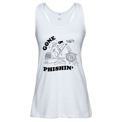 Dolphins Gone Fishin Ladies Essential Flowy Tank