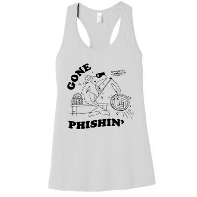 Dolphins Gone Fishin Women's Racerback Tank