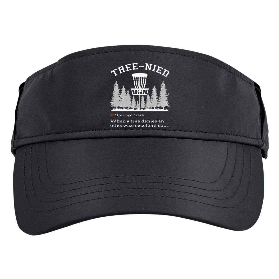 Disc Golf Funny Stupid Tree Treenied IV Adult Drive Performance Visor