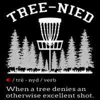 Disc Golf Funny Stupid Tree Treenied IV Flat Bill Trucker Hat