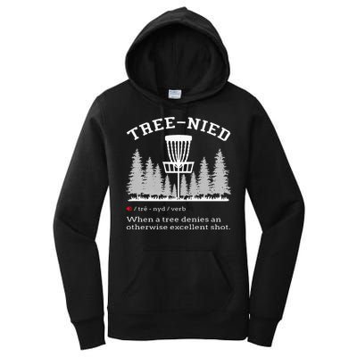 Disc Golf Funny Stupid Tree Treenied IV Women's Pullover Hoodie