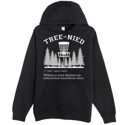 Disc Golf Funny Stupid Tree Treenied IV Premium Pullover Hoodie