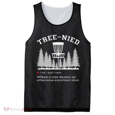 Disc Golf Funny Stupid Tree Treenied IV Mesh Reversible Basketball Jersey Tank