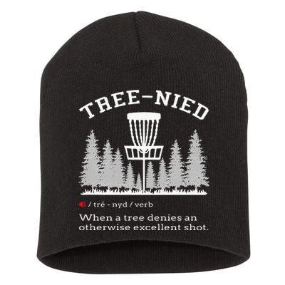 Disc Golf Funny Stupid Tree Treenied IV Short Acrylic Beanie