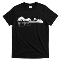 Disc Golf Flying Disc - Disc Golf Sunset Guitar T-Shirt