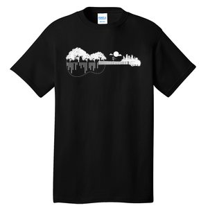 Disc Golf Flying Disc - Disc Golf Sunset Guitar Tall T-Shirt