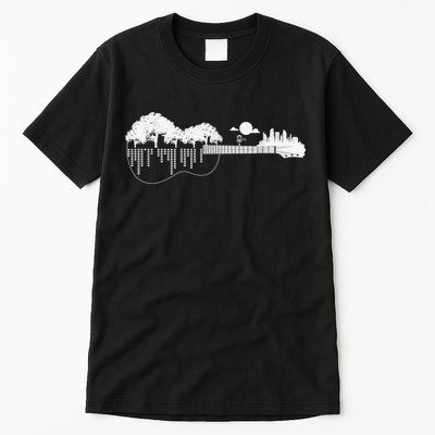 Disc Golf Flying Disc - Disc Golf Sunset Guitar Tall T-Shirt