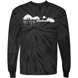 Disc Golf Flying Disc - Disc Golf Sunset Guitar Tie-Dye Long Sleeve Shirt