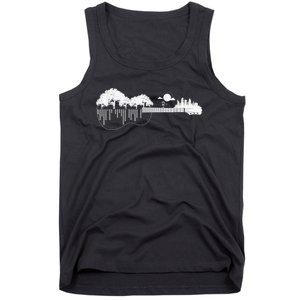 Disc Golf Flying Disc - Disc Golf Sunset Guitar Tank Top