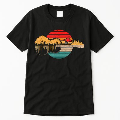 Disc Golf Flying Disc - Disc Golf Sunset Guitar Tall T-Shirt