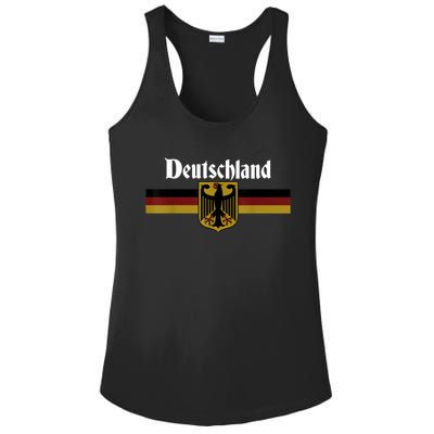 DEUTSCHLAND Germany Flag Coat of Arms Eagle Banner Vintage Ladies PosiCharge Competitor Racerback Tank