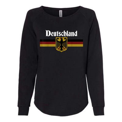 DEUTSCHLAND Germany Flag Coat of Arms Eagle Banner Vintage Womens California Wash Sweatshirt