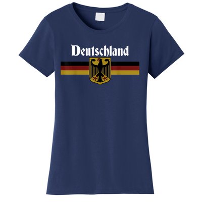 DEUTSCHLAND Germany Flag Coat of Arms Eagle Banner Vintage Women's T-Shirt