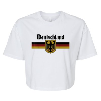 DEUTSCHLAND Germany Flag Coat of Arms Eagle Banner Vintage Bella+Canvas Jersey Crop Tee