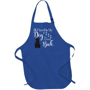 Dog Gift For Reading Book Black Labrador Retriever Gift Full-Length Apron With Pockets