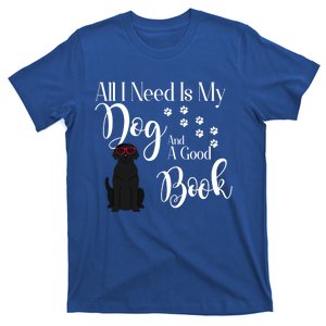 Dog Gift For Reading Book Black Labrador Retriever Gift T-Shirt