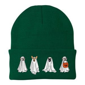 Dog Ghost Funny Halloween Mummy Dog Lover Matching Family Knit Cap Winter Beanie