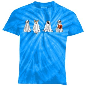 Dog Ghost Funny Halloween Mummy Dog Lover Matching Family Kids Tie-Dye T-Shirt