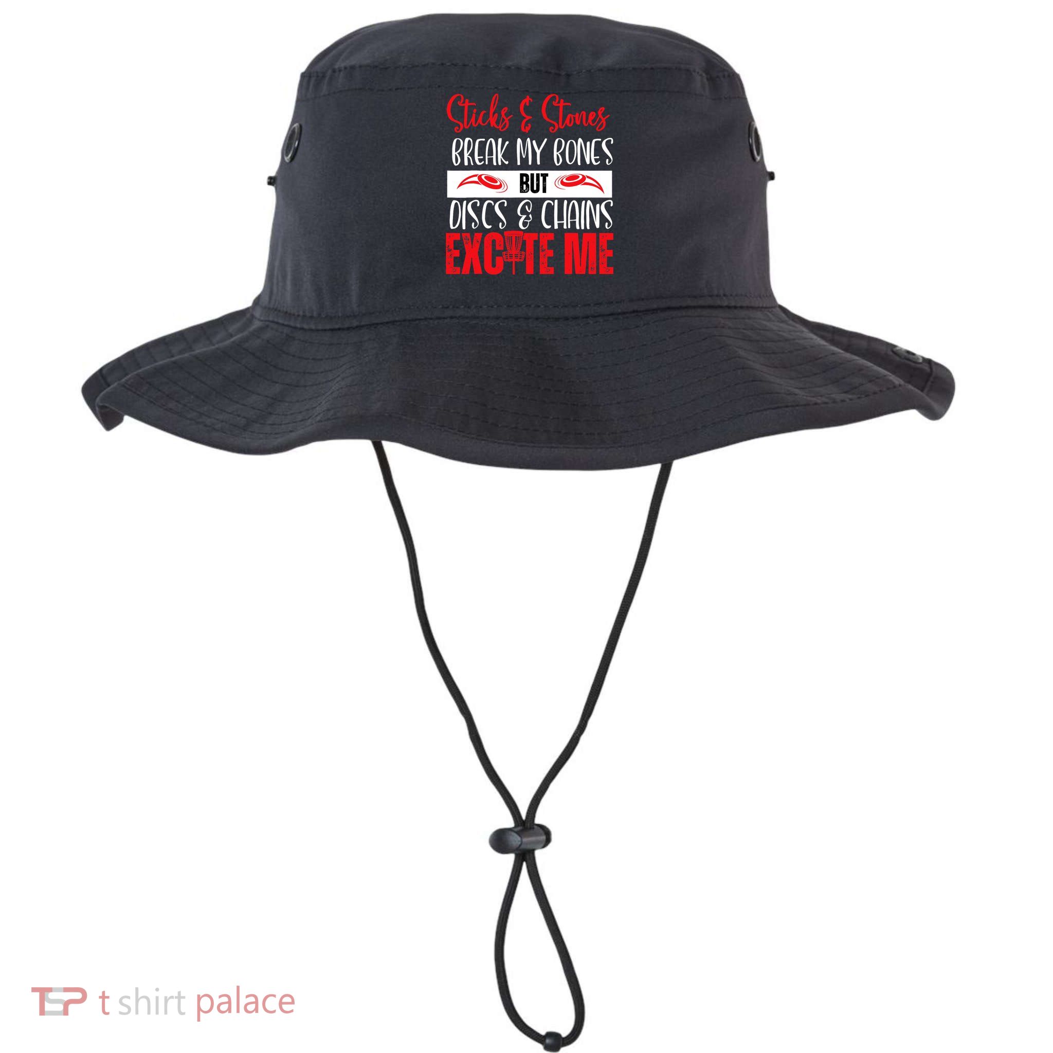 Disc Golf Funny Discs & Chains Excite Me Red Bucket Hat