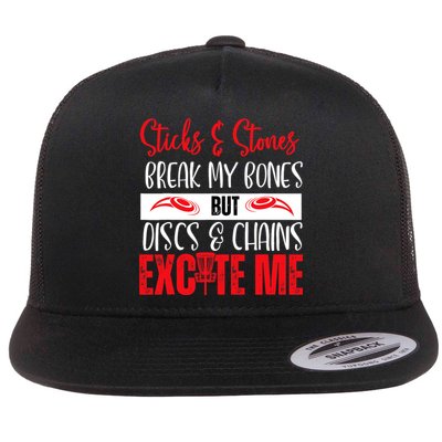 Disc Golf Funny Discs & Chains Excite Me Red Flatbill Hat
