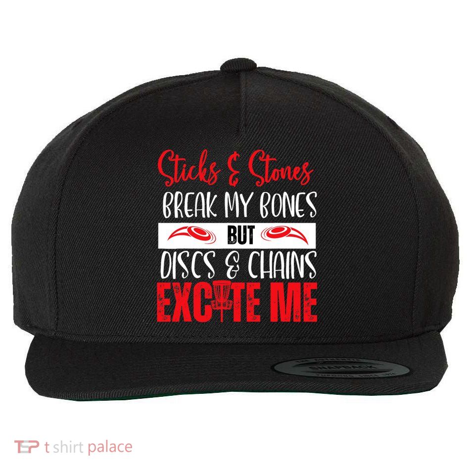 Disc Golf Funny Discs & Chains Excite Me Red Wool Snapback Cap