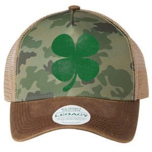 Distressed Green Four Leaf Clover Saint Patrick's Day Lover Legacy Tie Dye Trucker Hat