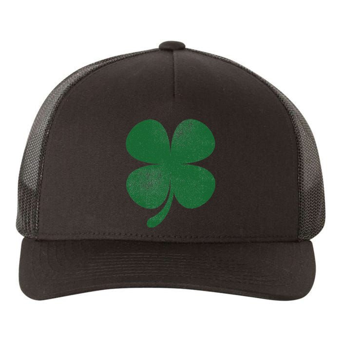 Distressed Green Four Leaf Clover Saint Patrick's Day Lover Yupoong Adult 5-Panel Trucker Hat