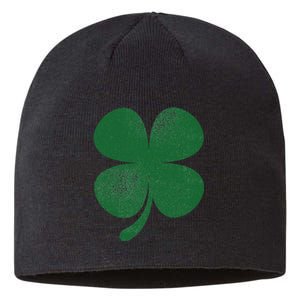 Distressed Green Four Leaf Clover Saint Patrick's Day Lover Sustainable Beanie