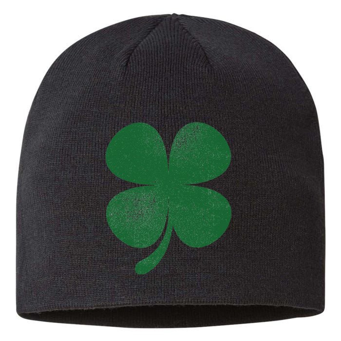 Distressed Green Four Leaf Clover Saint Patrick's Day Lover Sustainable Beanie