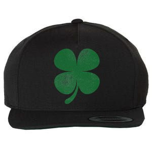 Distressed Green Four Leaf Clover Saint Patrick's Day Lover Wool Snapback Cap