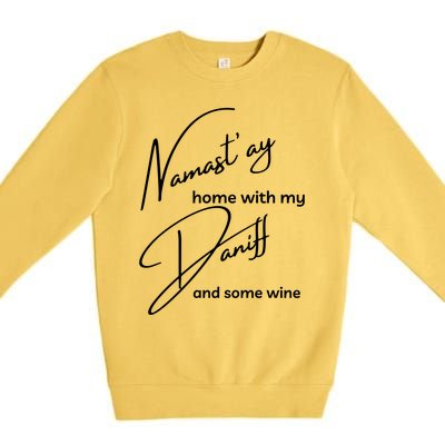 Daniff Gift Funny Namastay For Yoga And Dog Lovers Gift Premium Crewneck Sweatshirt